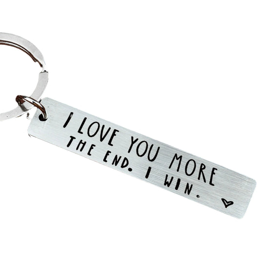 "I Love You More" Personalized Keychain Gift