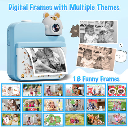 Kids Cute Animal Instant Print Camera