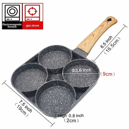 4-Hole Non-Stick Omelet Frying Pan