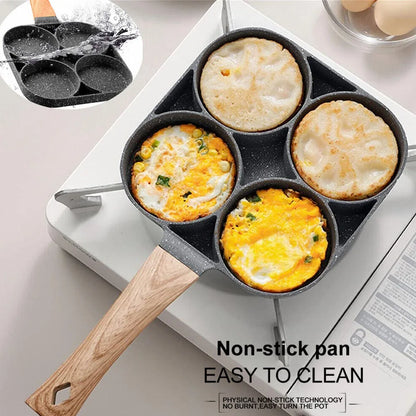 4-Hole Non-Stick Omelet Frying Pan