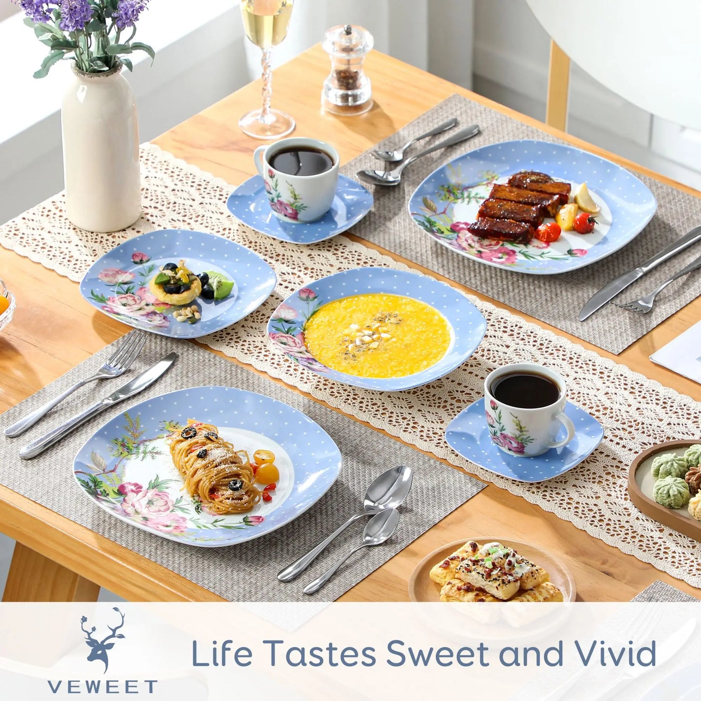 VEWEET Porcelain Tableware Set